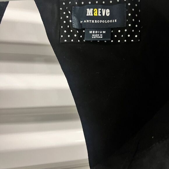 Anthropologie Black Fitted zip front Long Sleeve blouse size medium - Picture 8 of 8